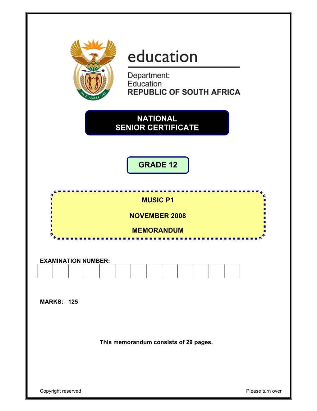 National Senior Certificate Grade 12