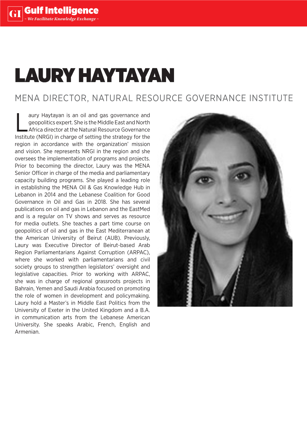 Laury Haytayan Mena Director, Natural Resource Governance Institute