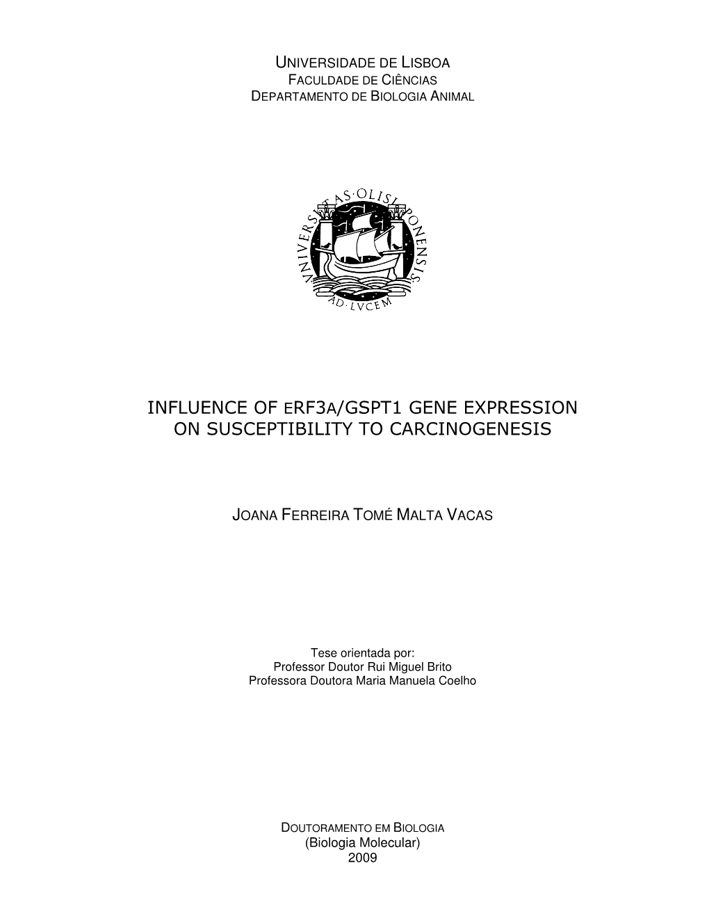 Influence of Erf3a/GSPT1 Gene Expression on Susceptibility to Carcinogenesis