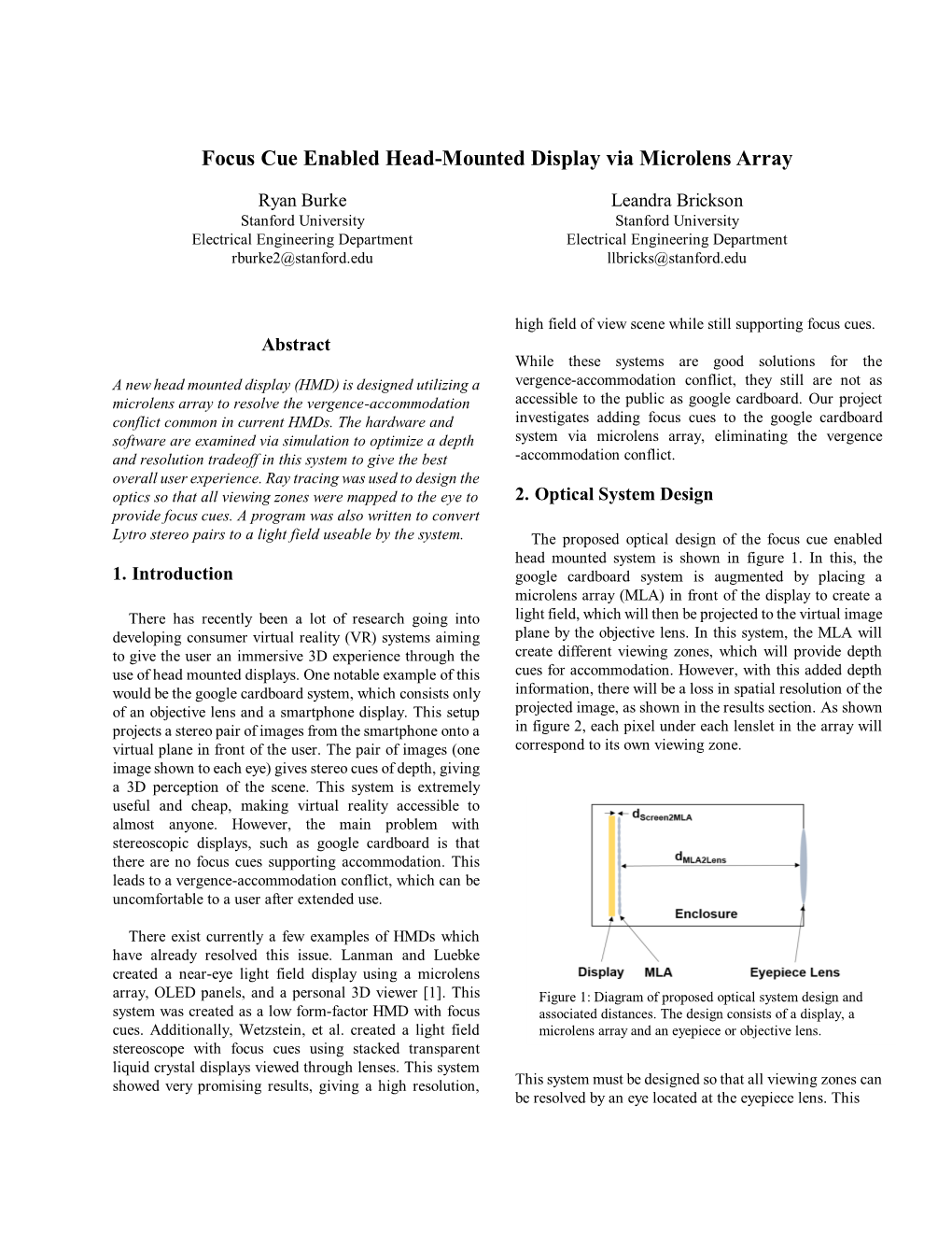 Focus Cue Enabled Head-Mounted Display Via Microlens Array