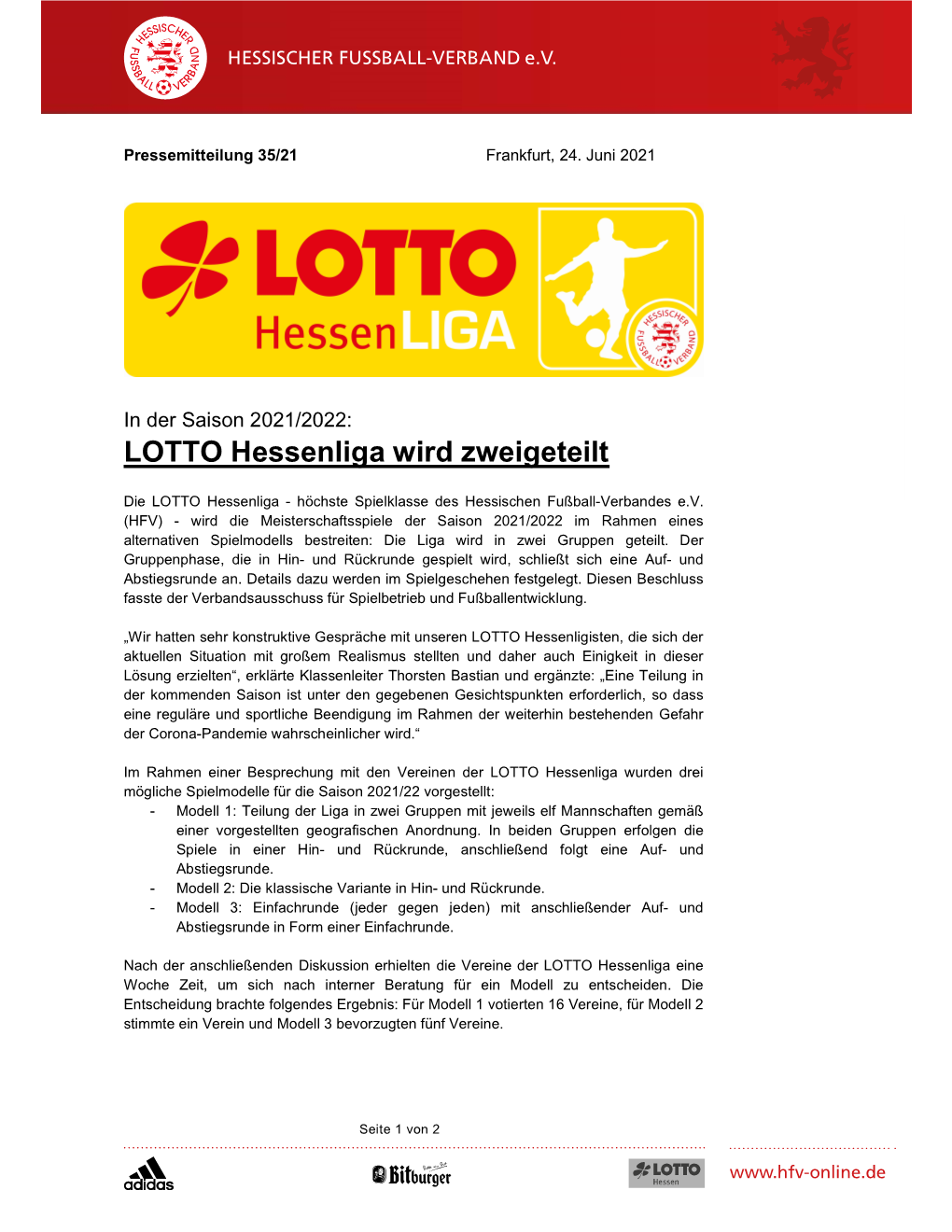 LOTTO Hessenliga Wird Zweigeteilt