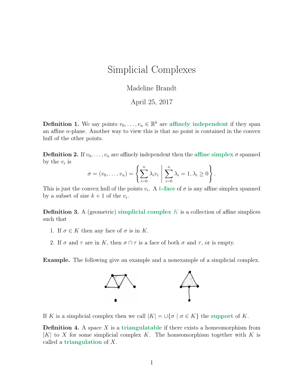 Simplicial Complexes