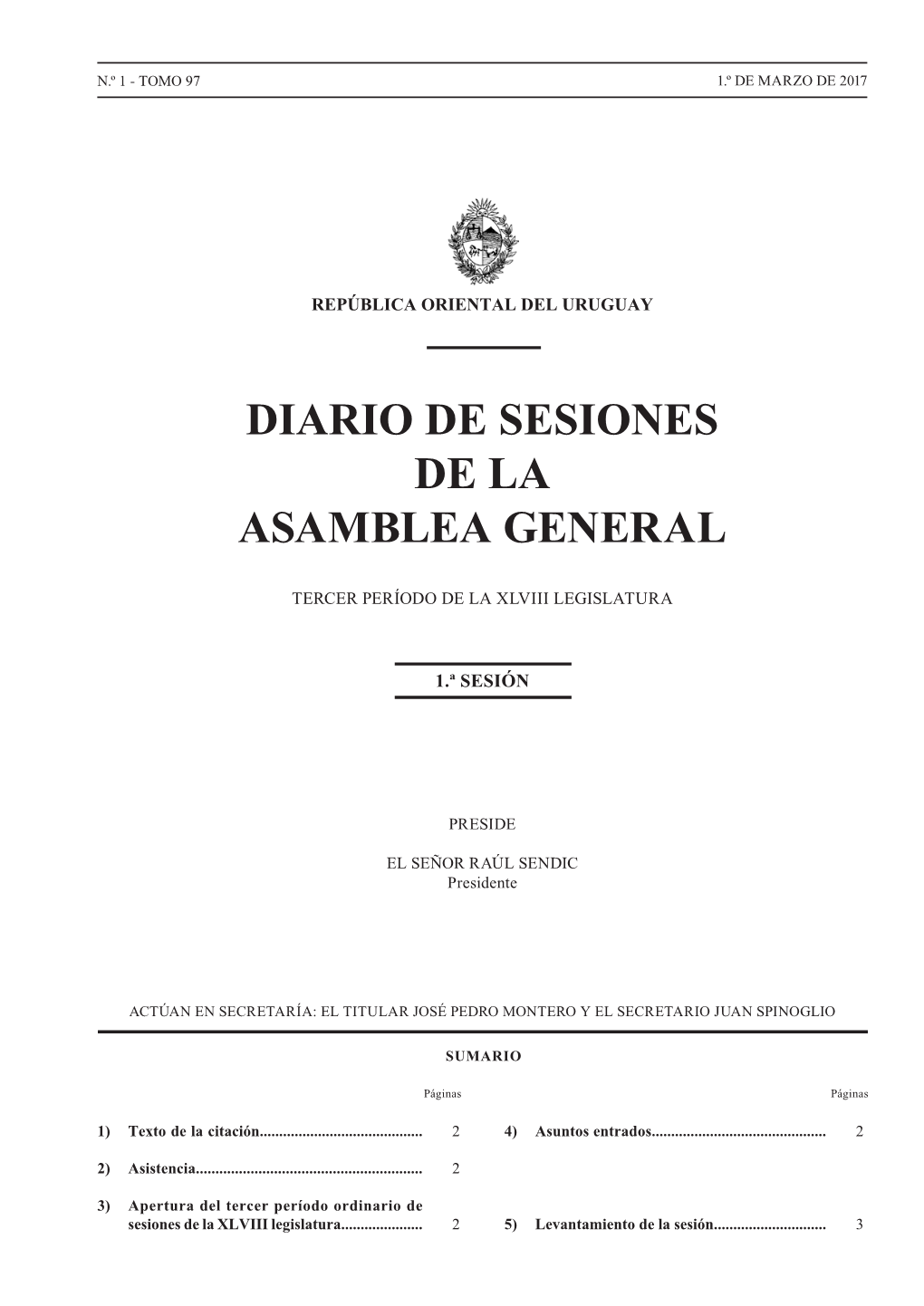 Diario De Sesiones De La Asamblea General