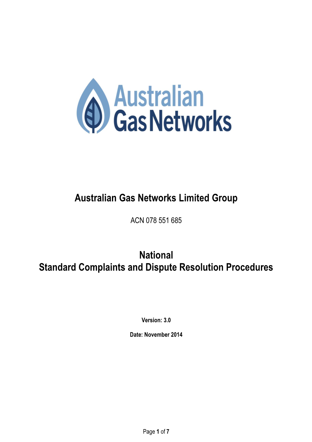 National Standard Complaints and Dispute Resolution Procedures