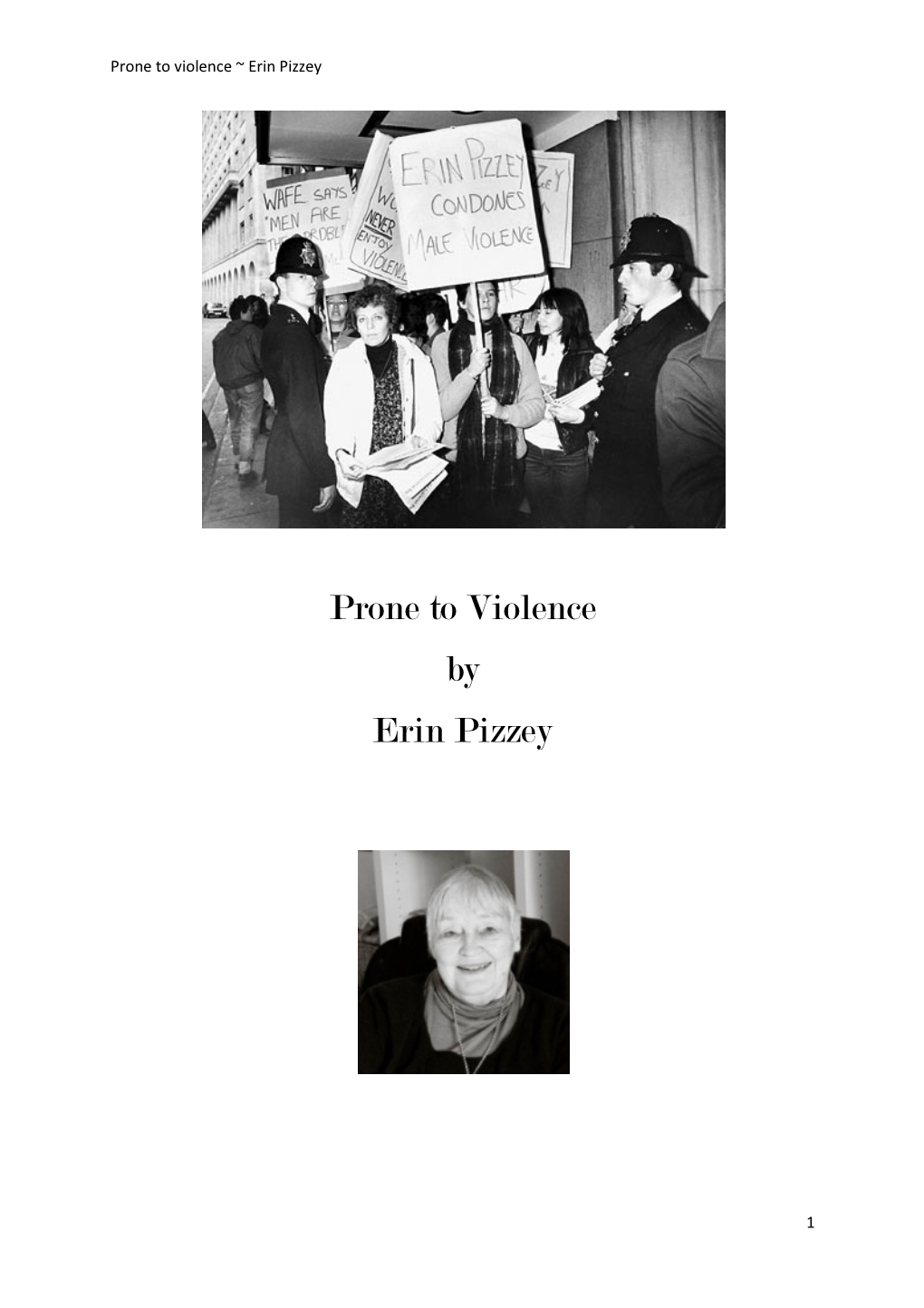 Prone to Violence by Erin Pizzey