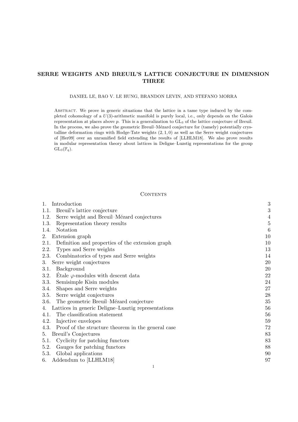 Serre Weights and Breuil's Lattice Conjecture In