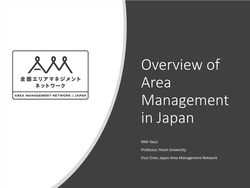 Overview of Area Management in Japan