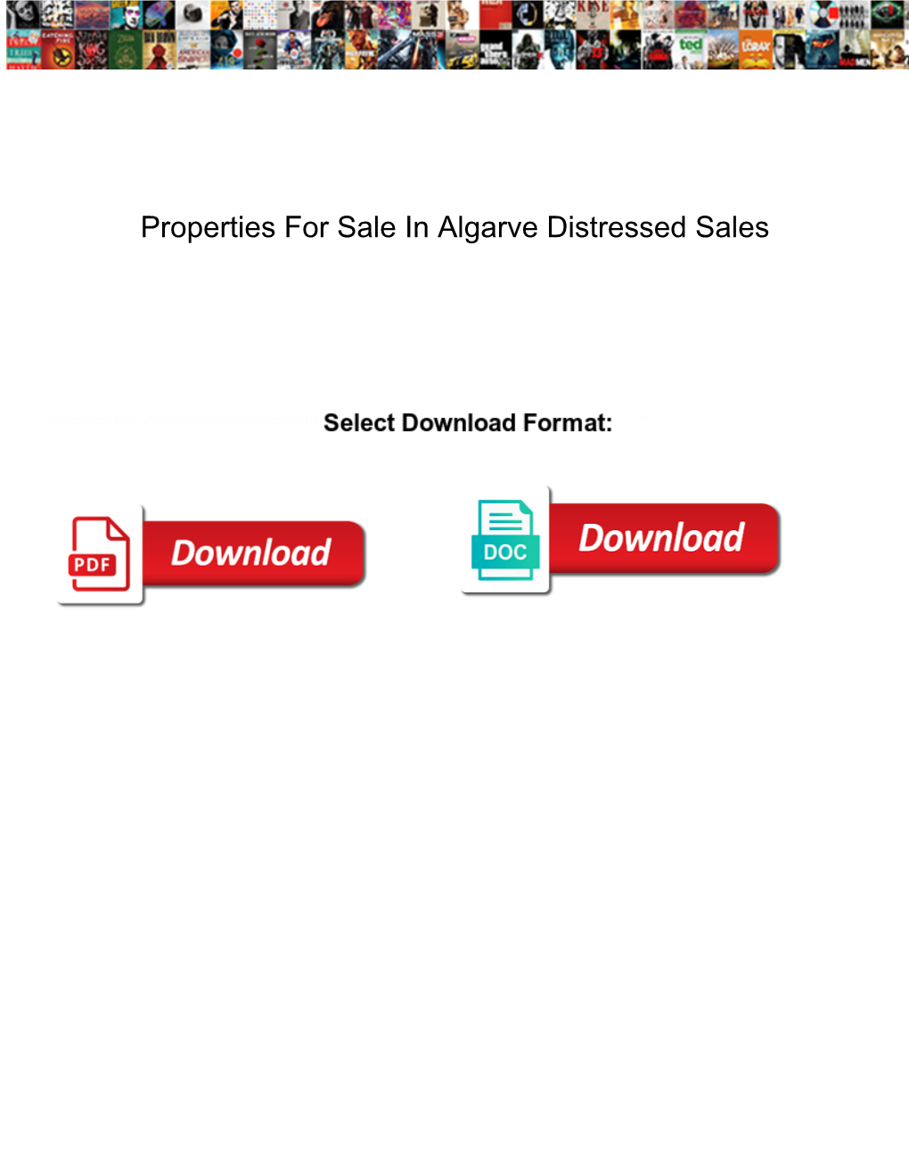 Properties for Sale in Algarve Distressed Sales
