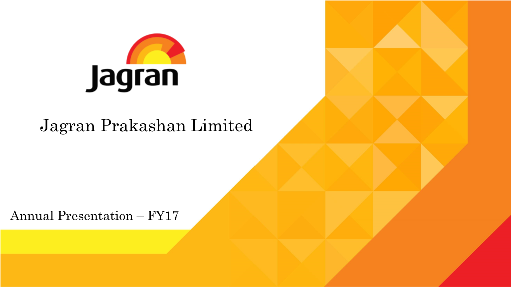 Jagran Prakashan Limited Jagran Prakashan