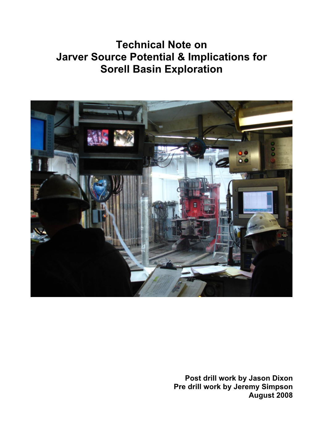 Technical Note on Jarver Source Potential & Implications for Sorell Basin Exploration