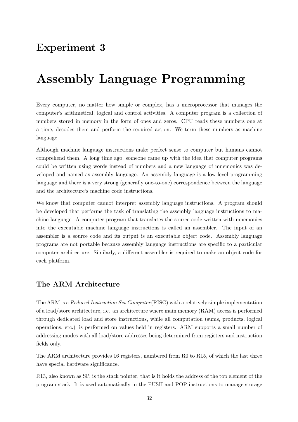 Assembly Language Programming