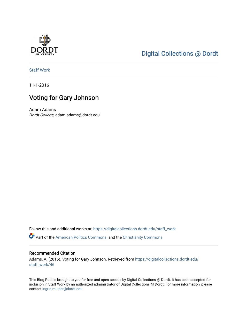 Voting for Gary Johnson