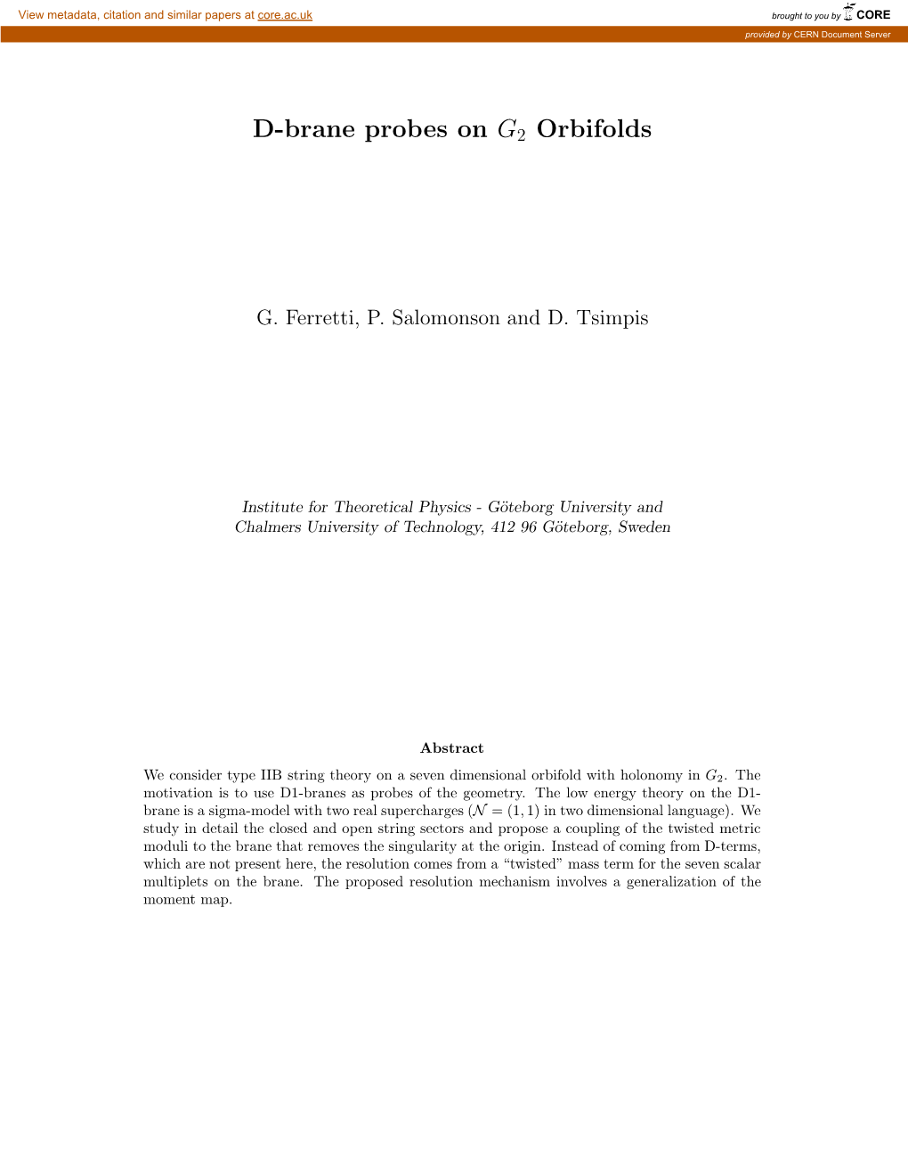 D-Brane Probes on G2 Orbifolds