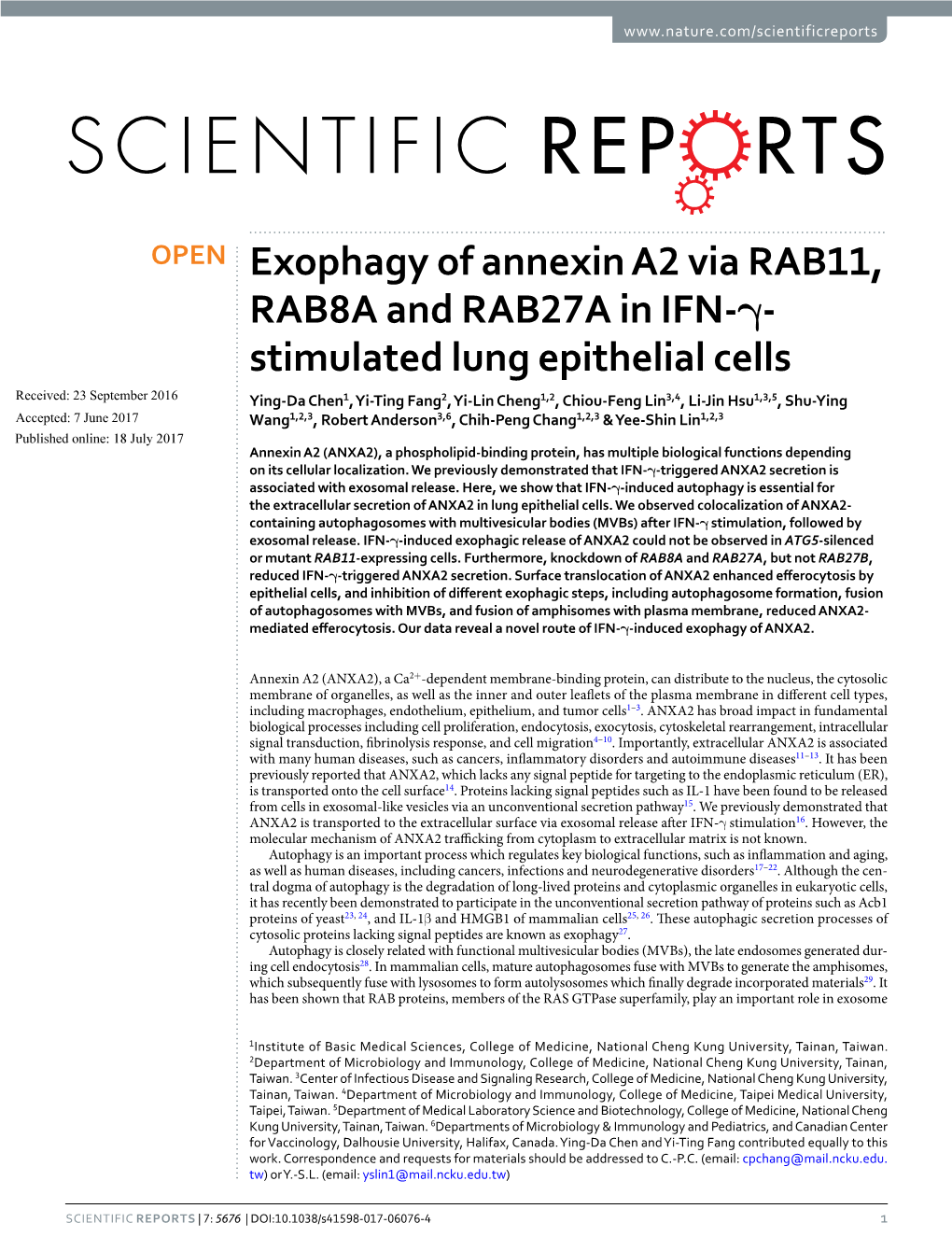 Exophagy of Annexin A2 Via RAB11, RAB8A and RAB27A in IFN-Γ