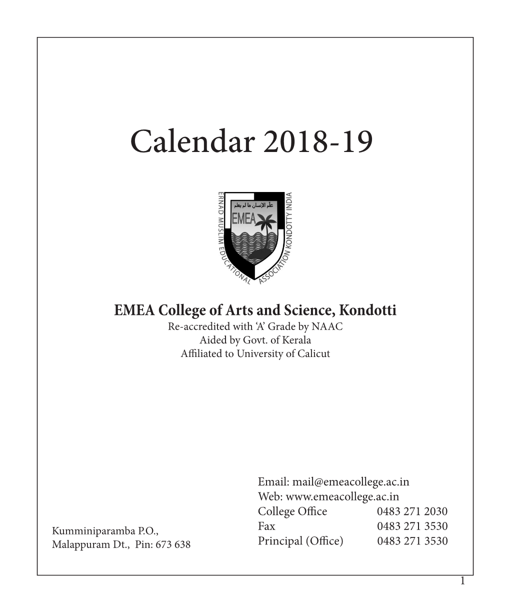 Calendar 2018-19