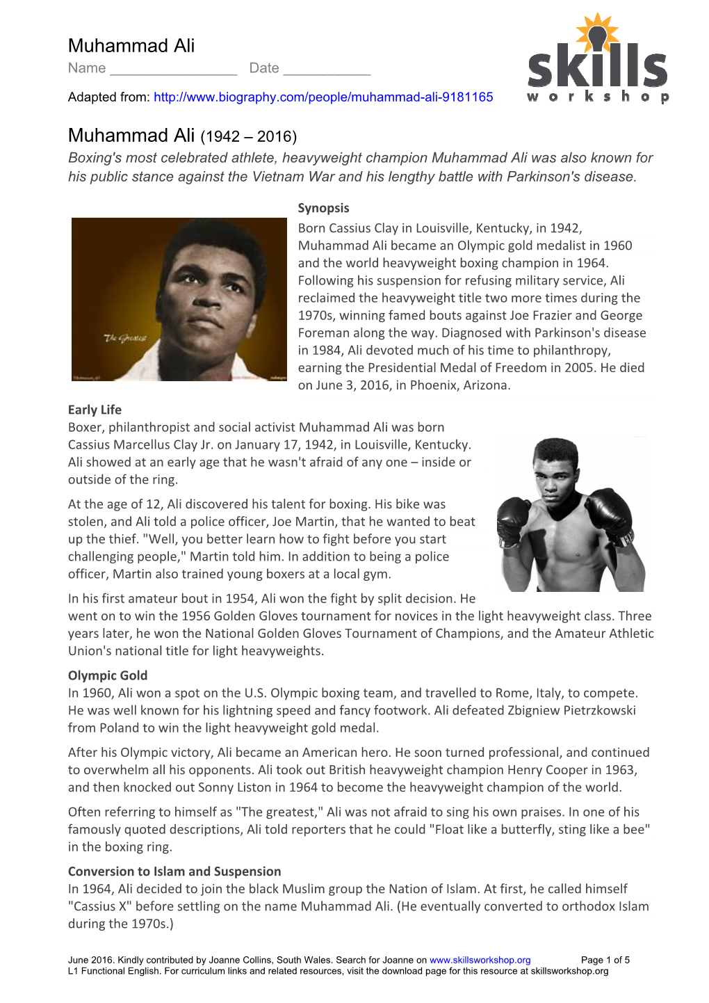 L1 Muhammad Ali Biography