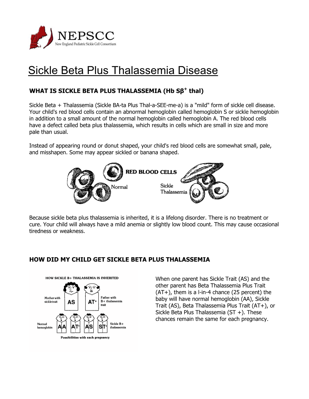 Sickle Beta Plus Thalassemia Disease