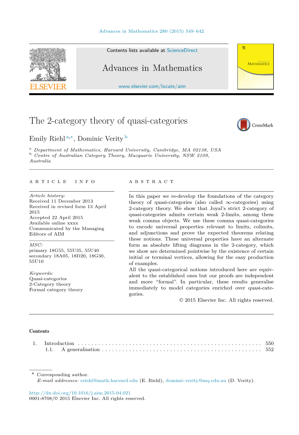 The 2-Category Theory of Quasi-Categories