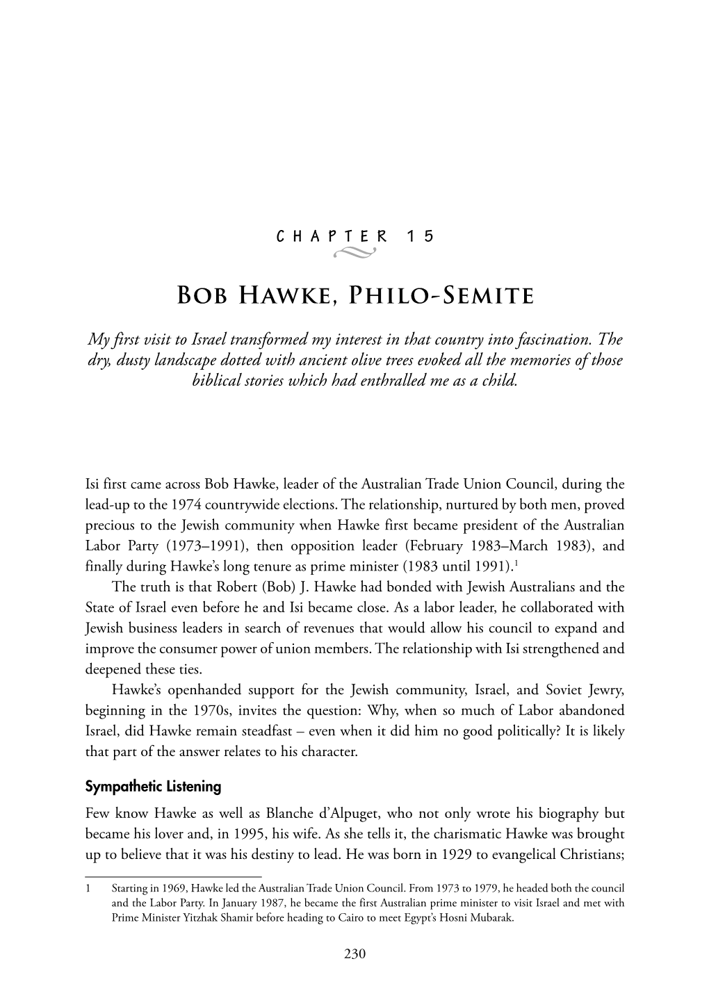 Bob Hawke, Philo-Semite