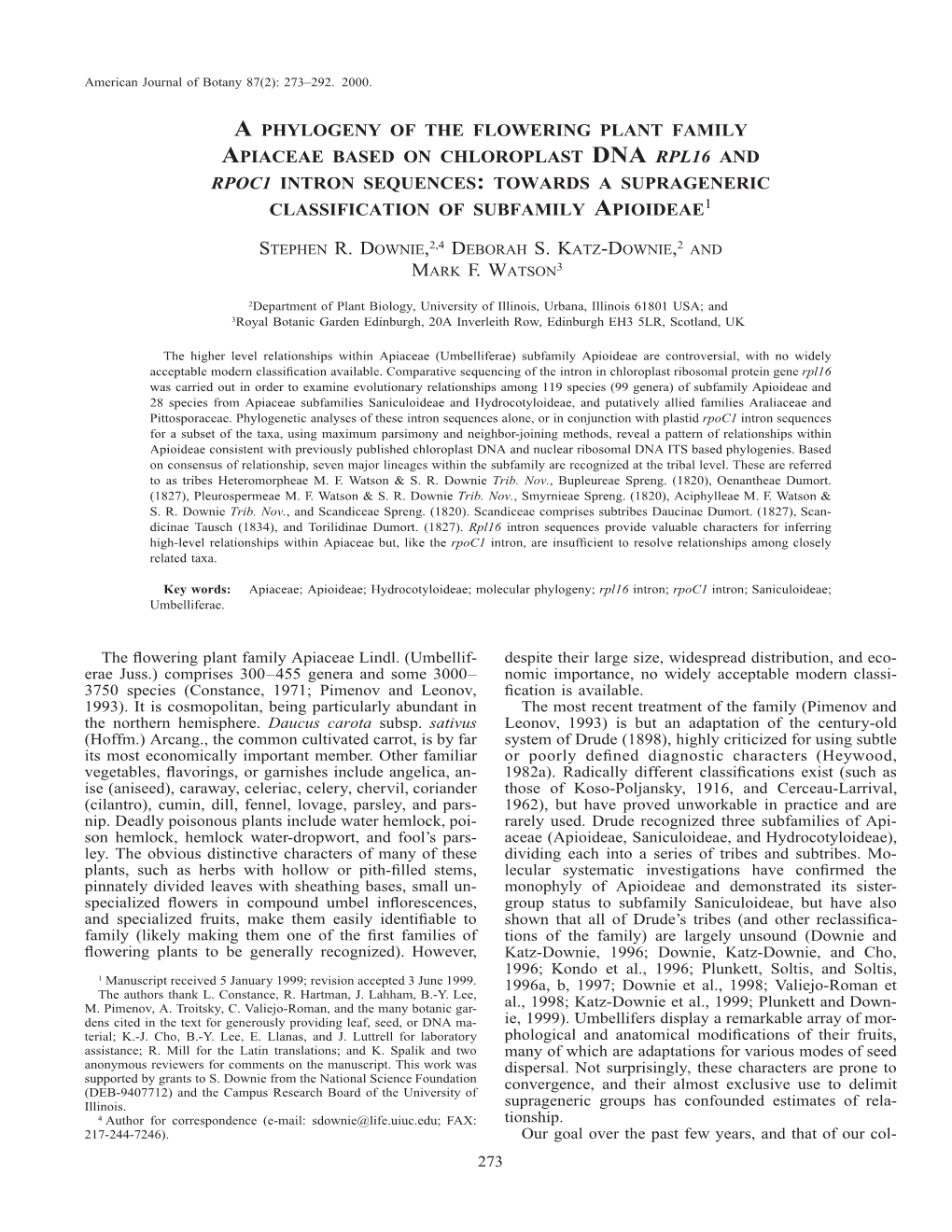 A Phylogeny of the Flowering Plant