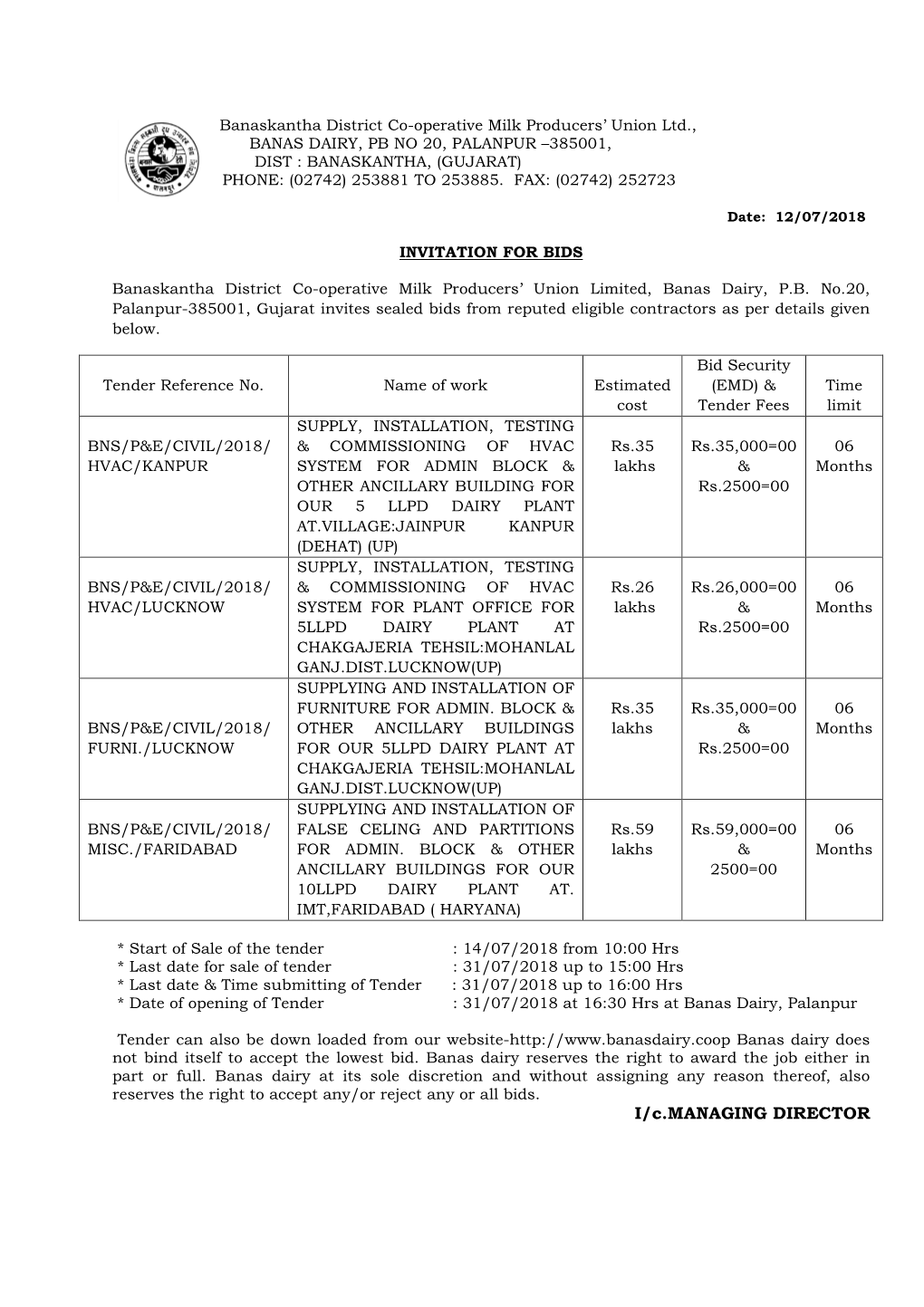 0.Tender Notice