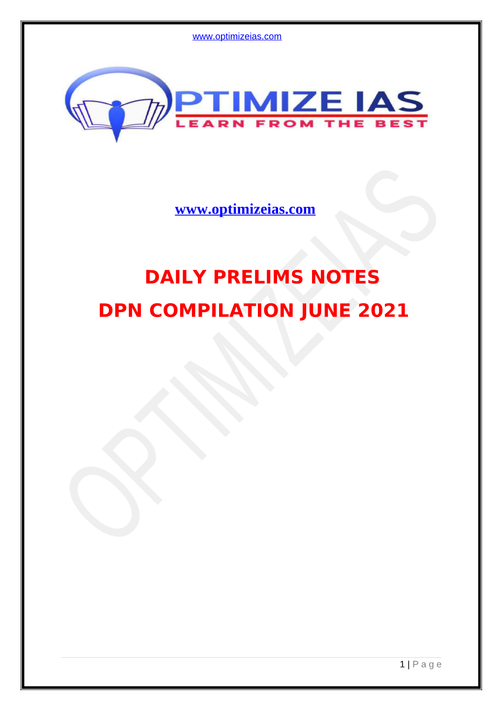 Daily Prelims Notes Dpn Compilation June 2021