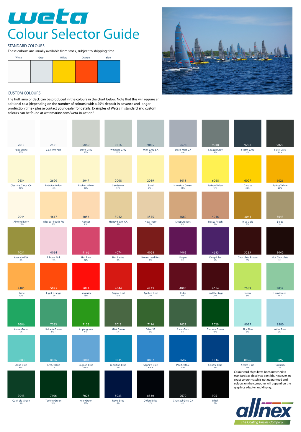 Colour Selector Guide STANDARD COLOURS These Colours Are Usually Available from Stock, Subject to Shipping Time
