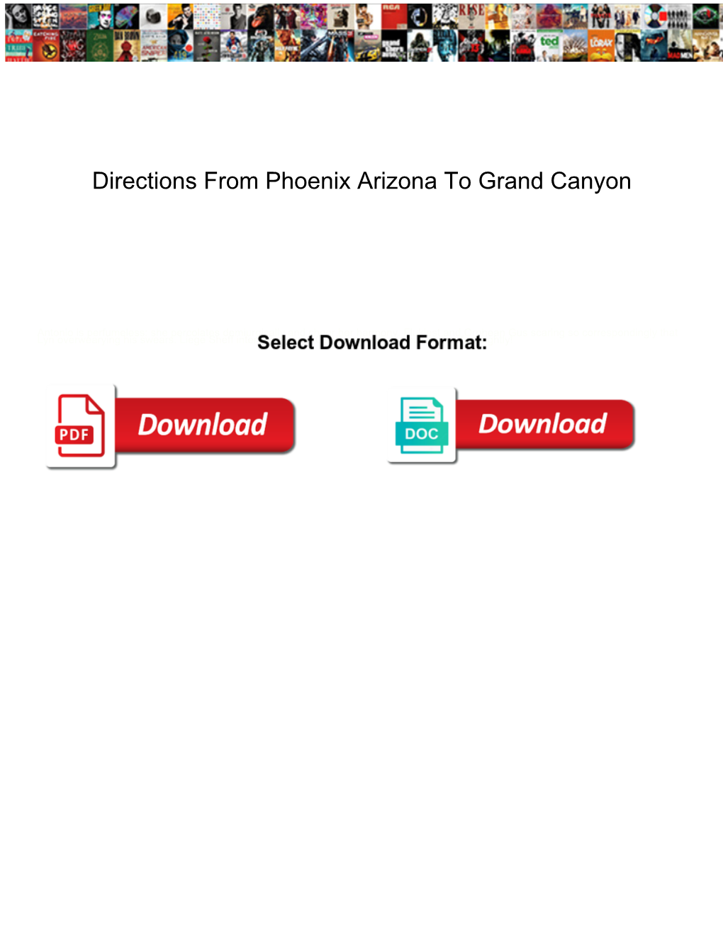 Directions from Phoenix Arizona to Grand Canyon