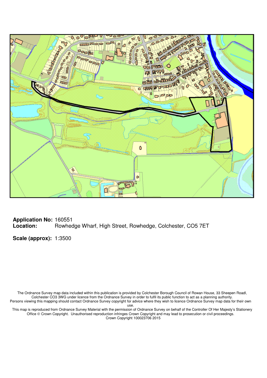 Application No: 160551 Location: Rowhedge Wharf, High Street, Rowhedge, Colchester, CO5 7ET Scale (Approx): 1:3500