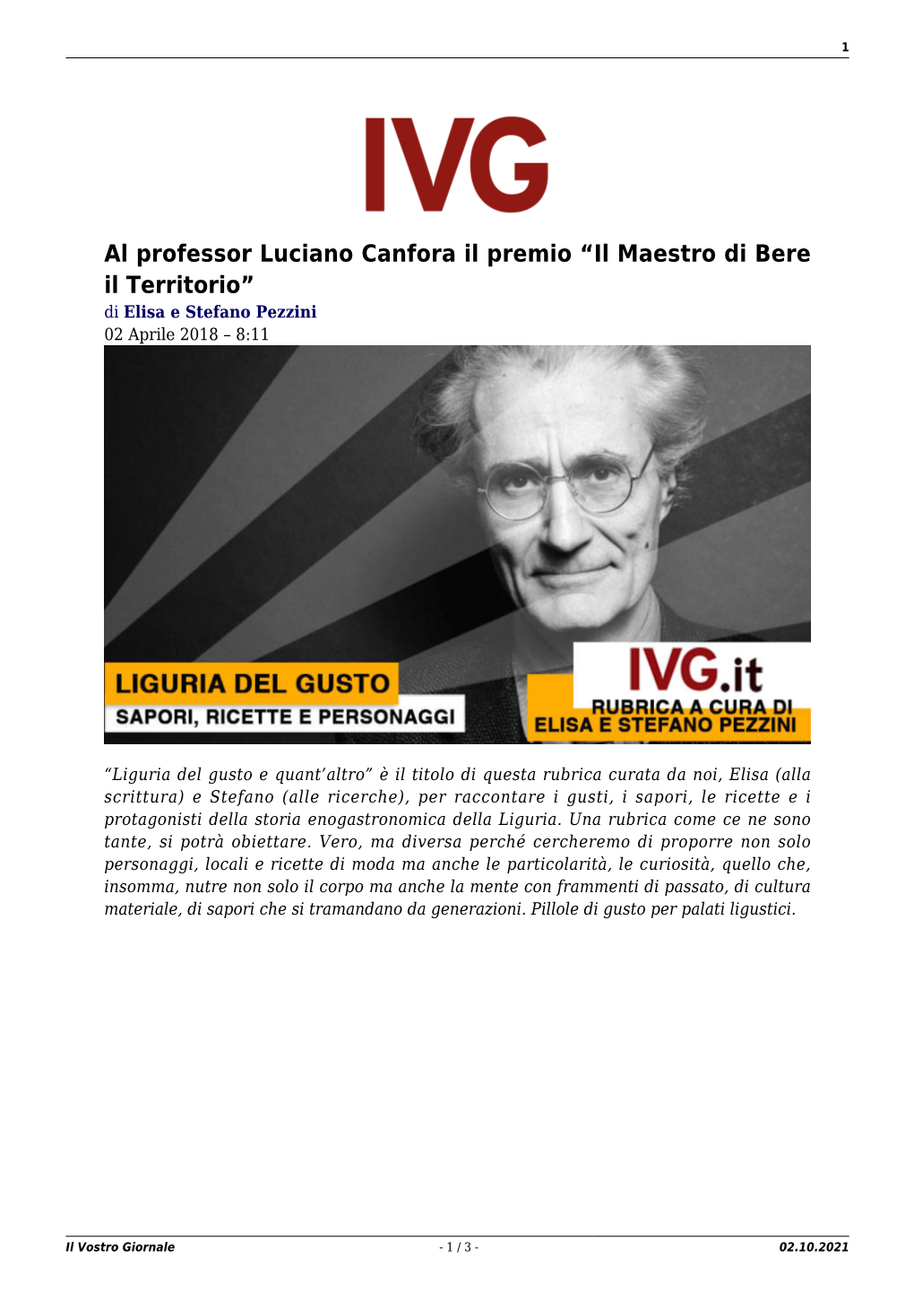 Il Vostro Giornale - 1 / 3 - 02.10.2021 2