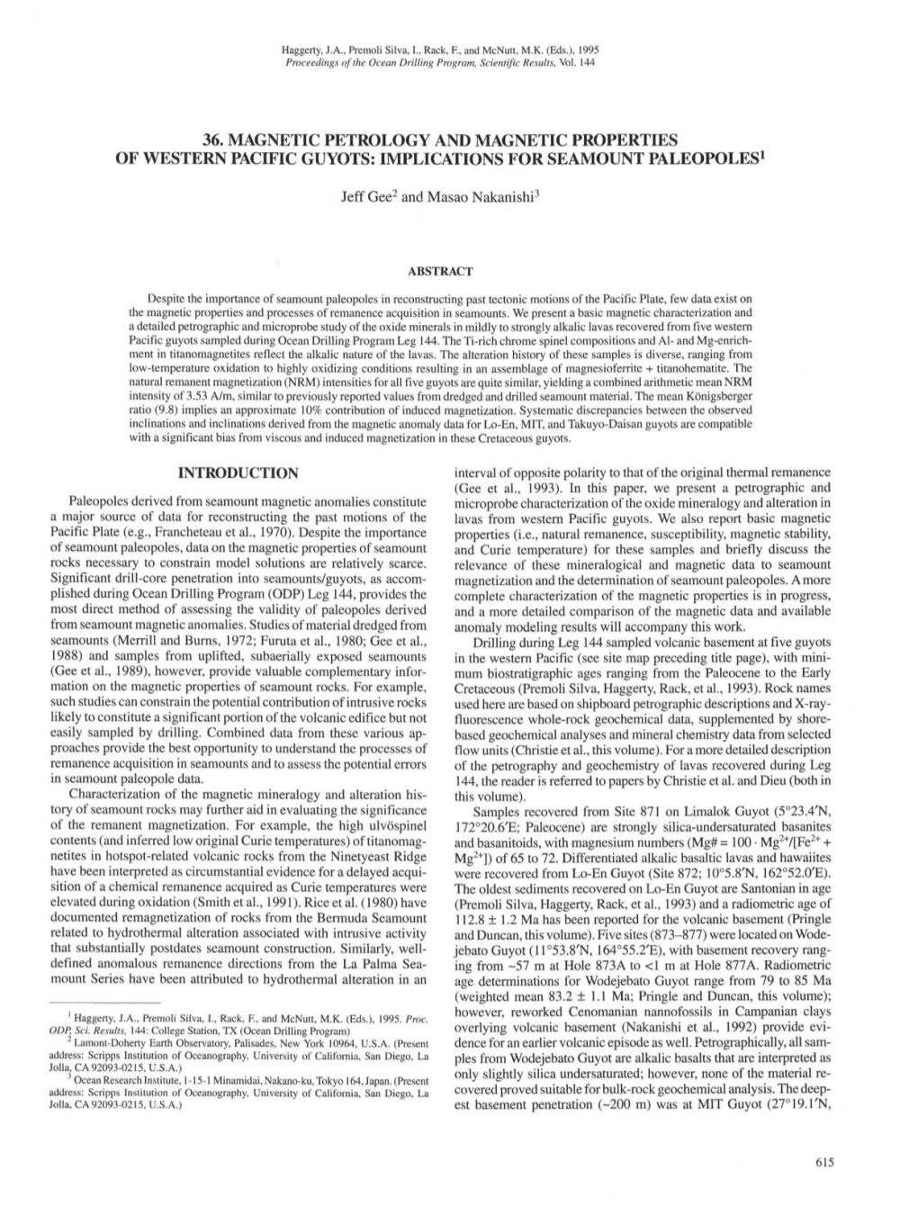 Magnetic Petrology and Magnetic Properties of Western Pacific Guyots; Implications for Seamount Paleopoles