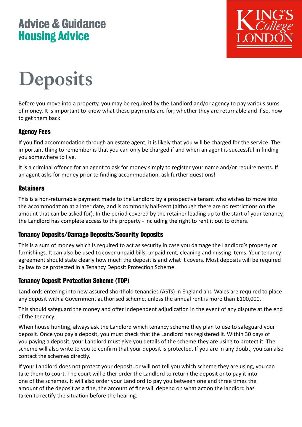 Deposit Scheme in Place So That We Can Help You Make Your Case