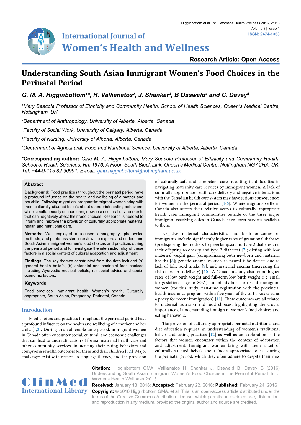 Understanding South Asian Immigrant Women's Food Choices in The