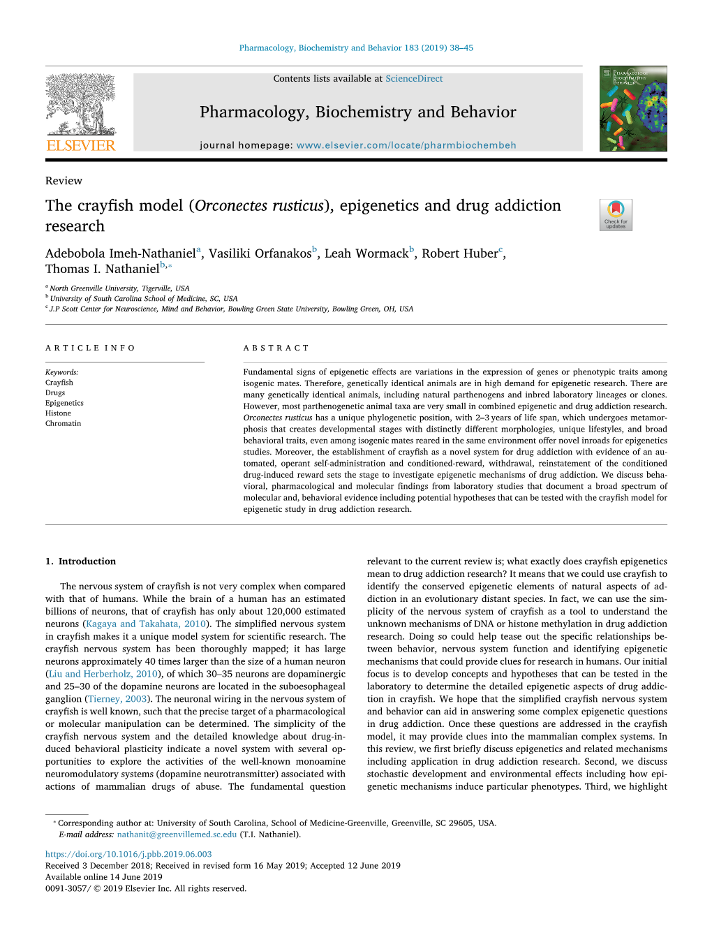 Epigenetics and Drug Addiction Research T