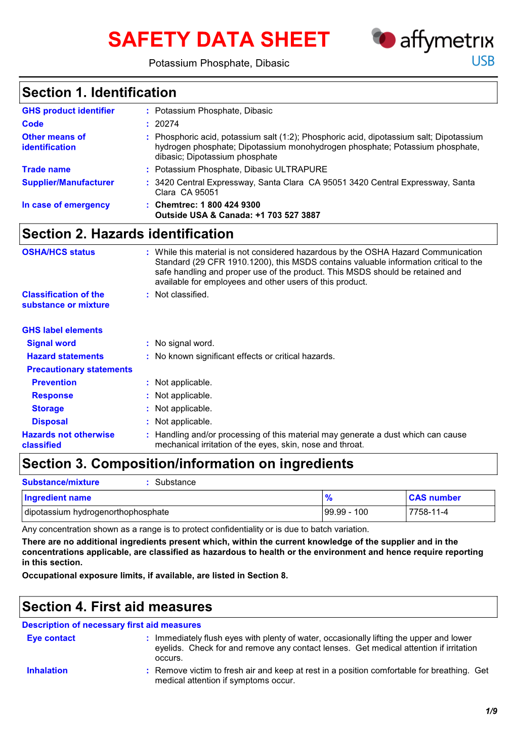 Potassium Phosphate, Dibasic