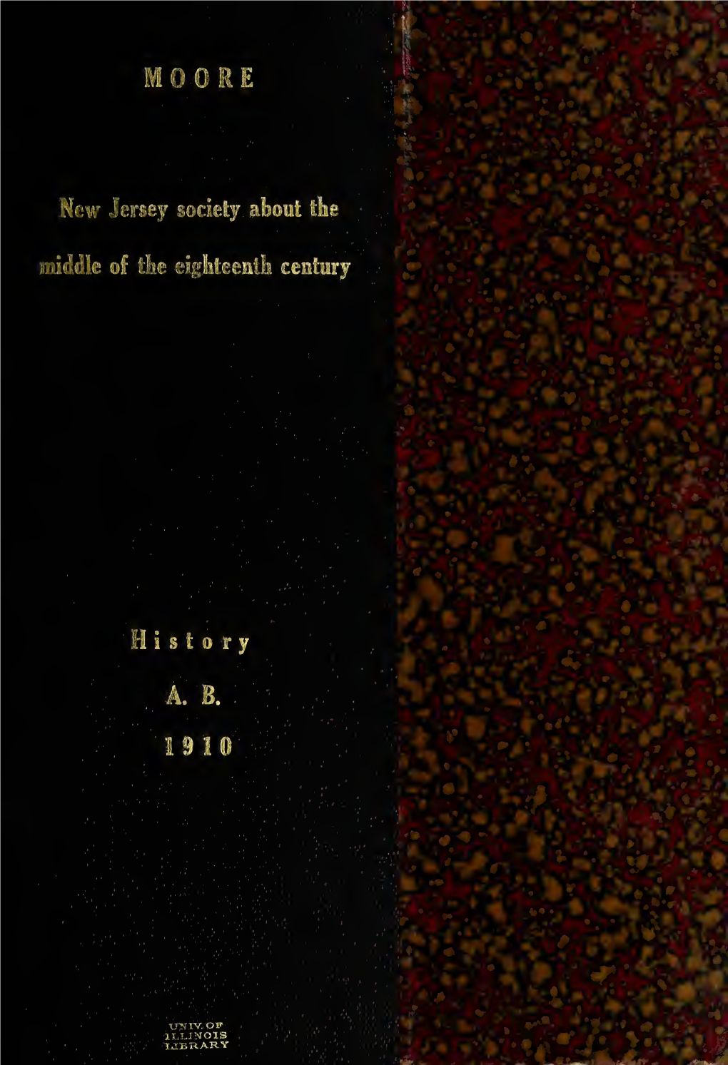 New Jersey Society About the Middle of the Eighteenth Century