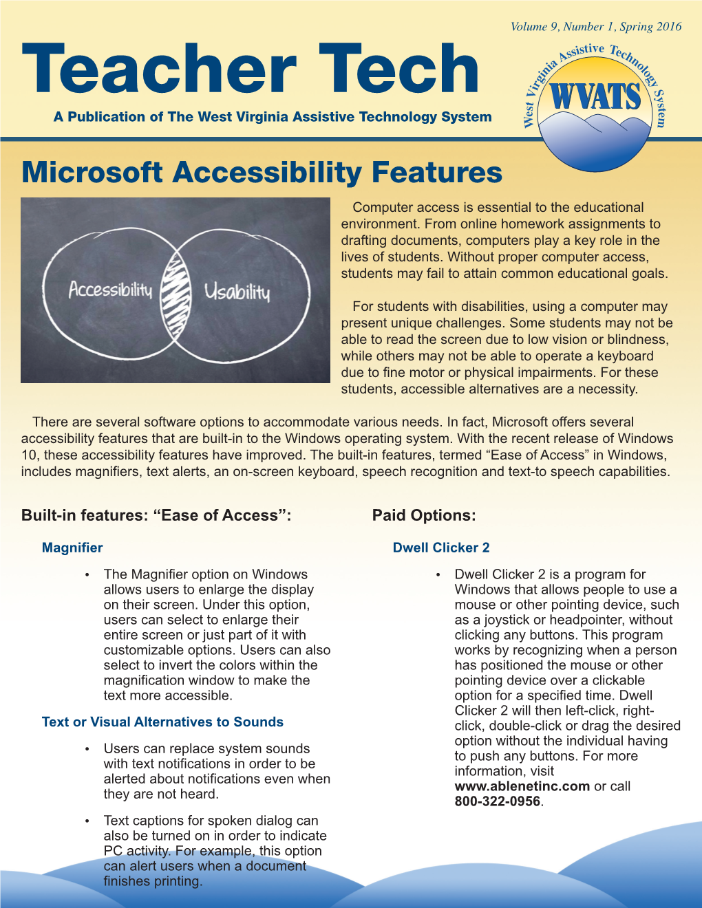 Teacher Tech a Publication of the West Virginia Assistive Technology System