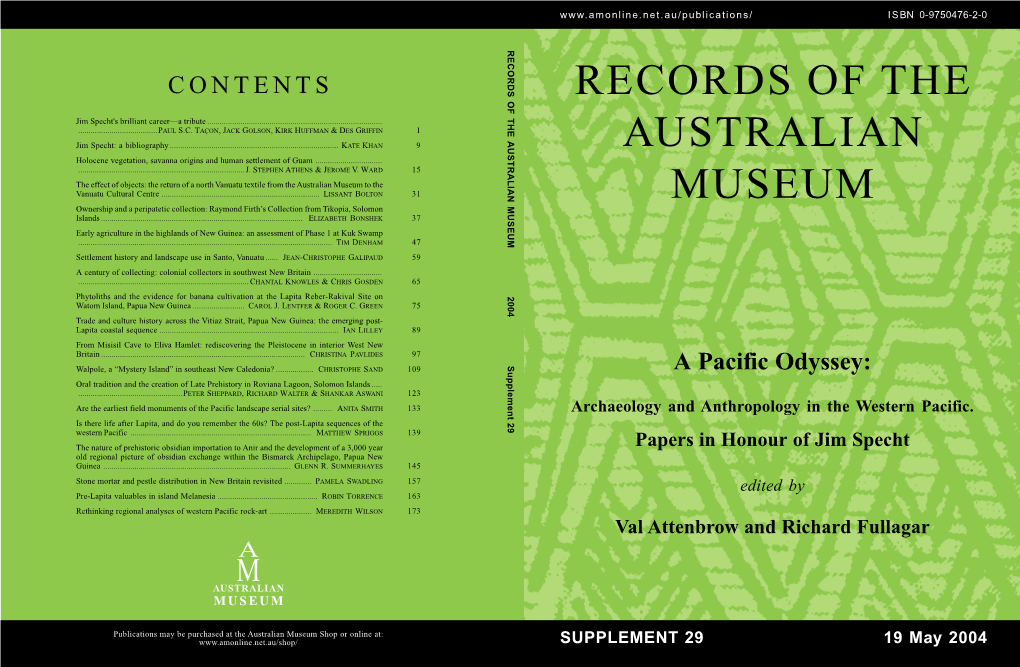 Essays on Archaeology and Anthropology in the Western Pacific in Honour of Jim Specht