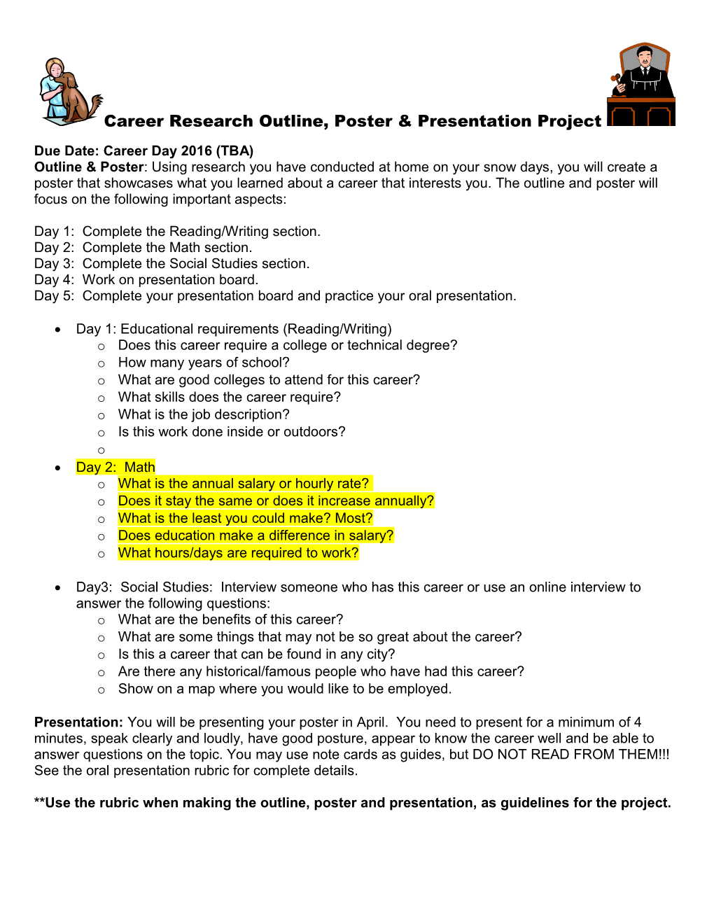 Career Research Poster Project & Presentation