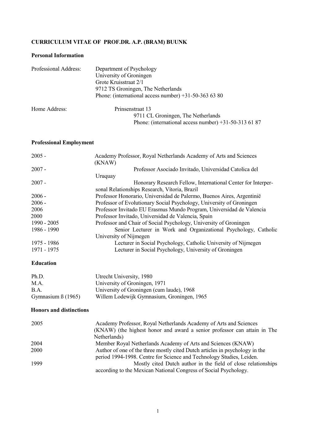 International Curriculum Vitae