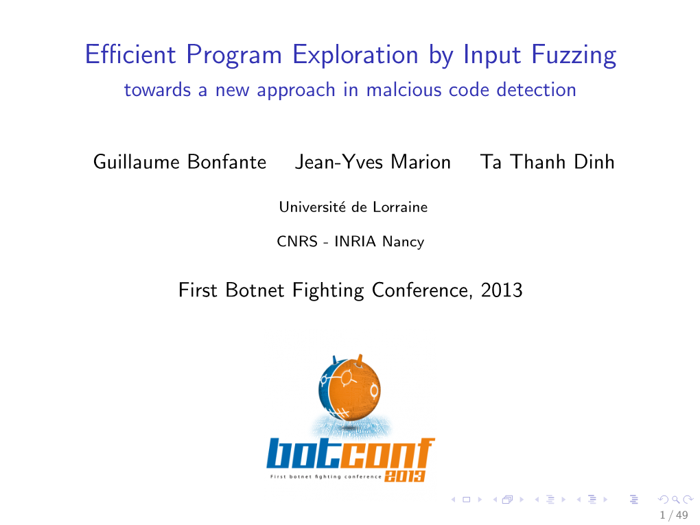 Efficient Program Exploration by Input Fuzzing