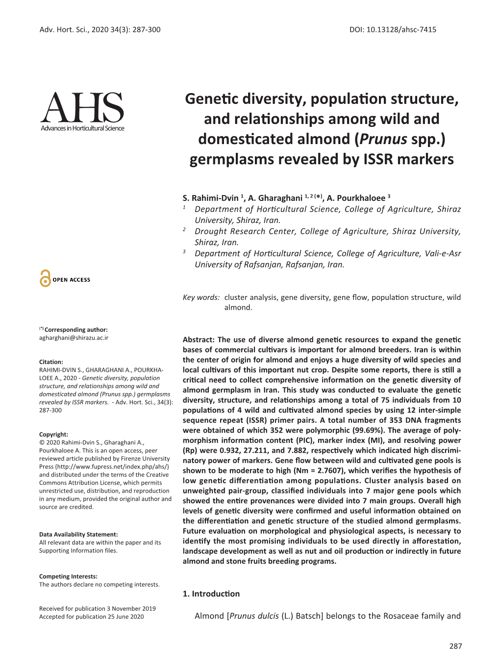 Genetic Diversity, Population Structure, and Relationships Among Wild