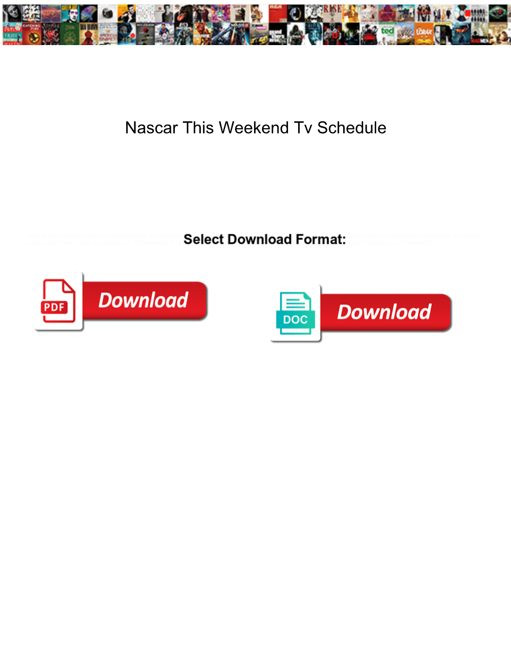 Nascar This Weekend Tv Schedule Djembe