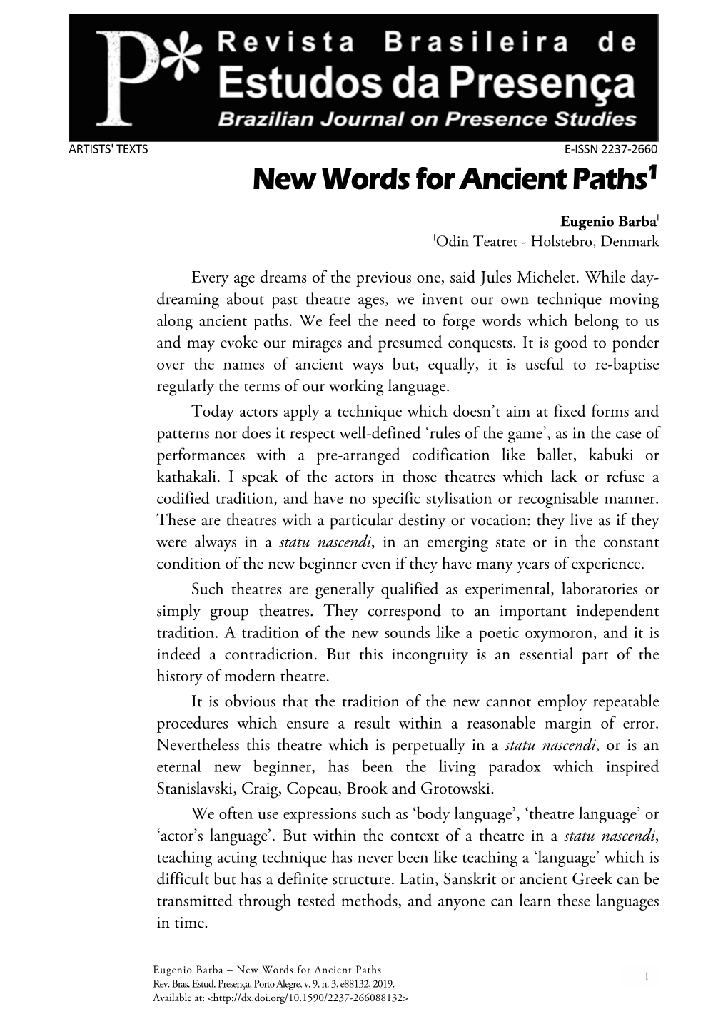 New Words for Ancient Paths1