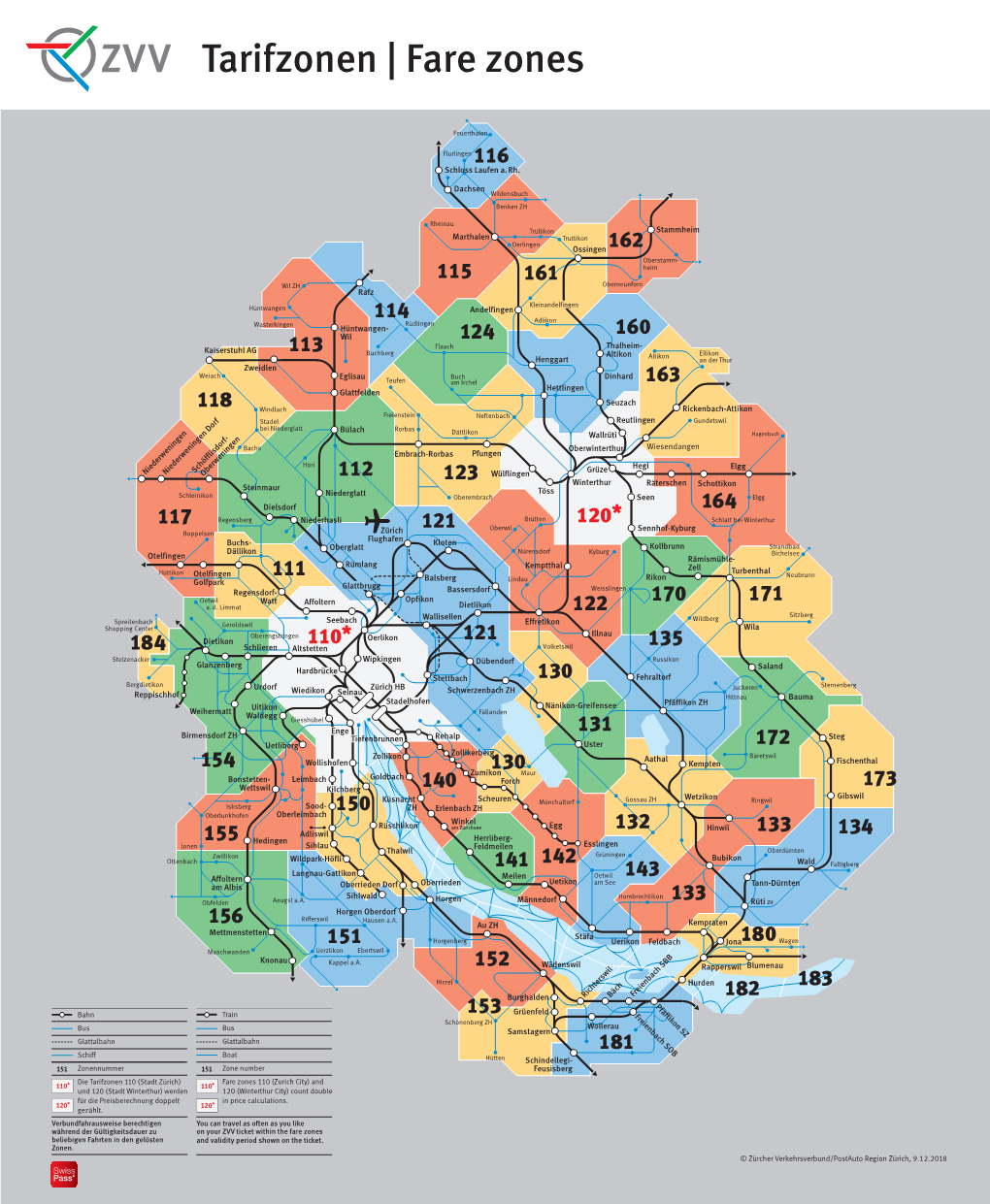 Tarifzonen | Fare Zones