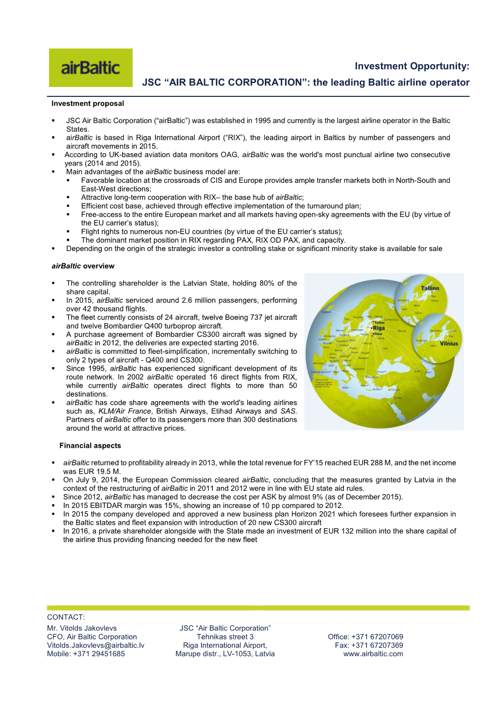 Air Baltic Corporation 2016.Pdf (130.6