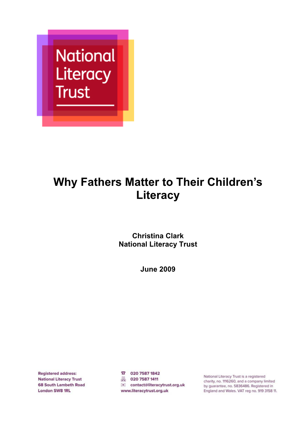 Why Fathers Matter to Their Children's Literacy