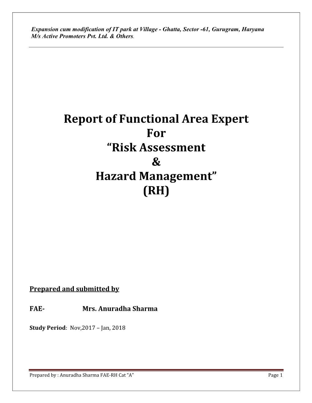 Risk Assessment & Hazard Management