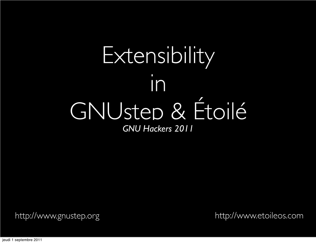 Extensibility in Gnustep & Étoilé