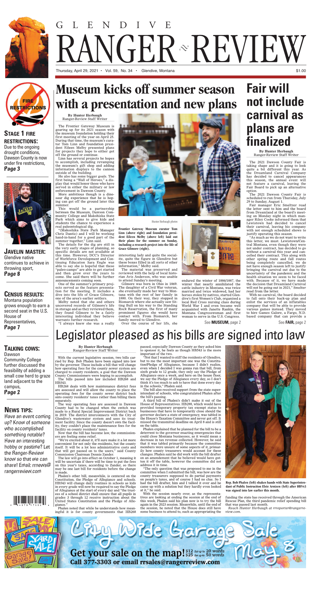 Glendive Ranger-Review Thursday, April 29, 2021฀•฀Page 2Glendive